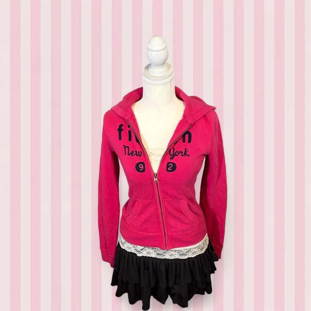 Abercrombie Kids Fitch New York Hot Pink Full-Zip Hoodie